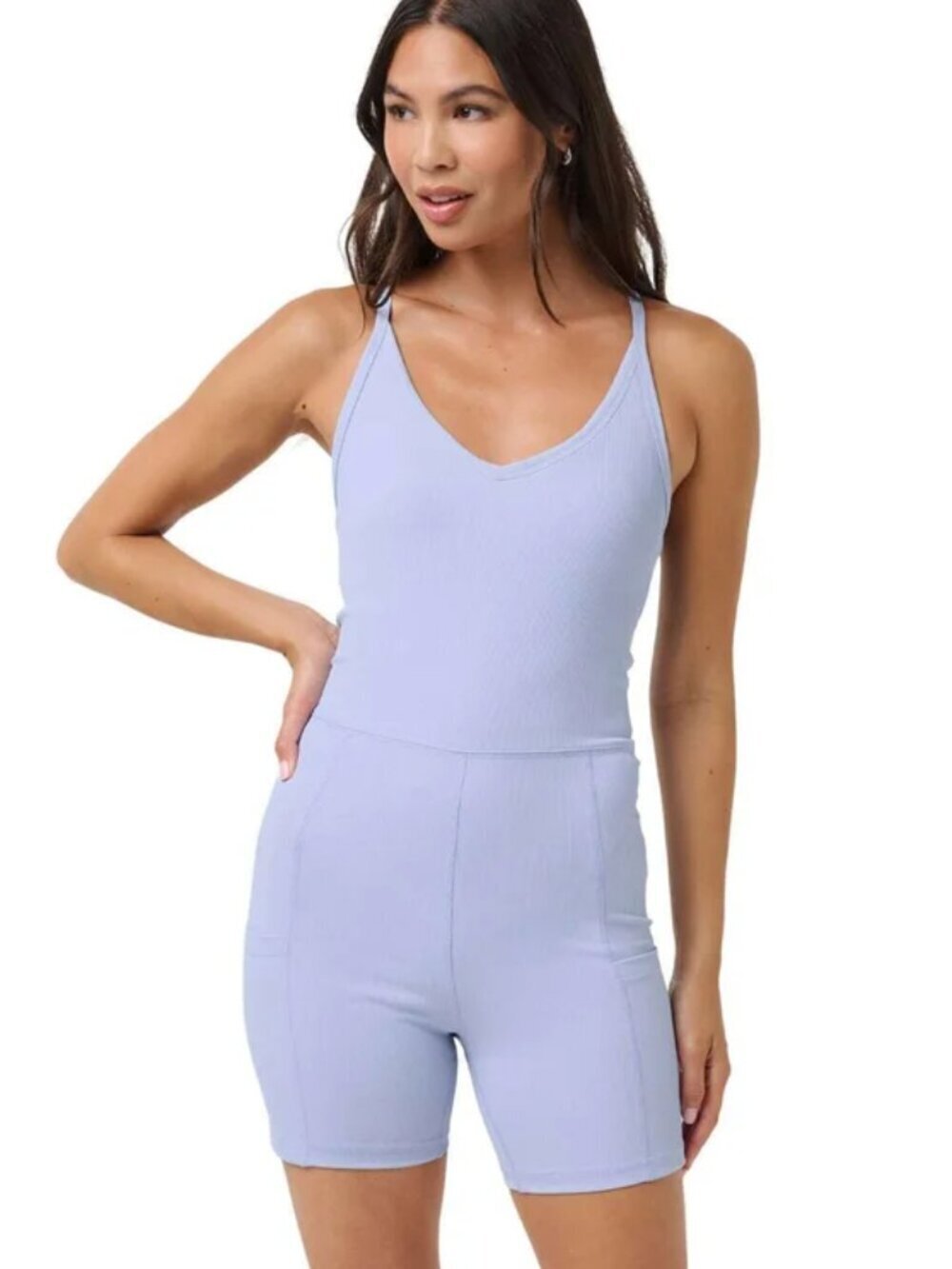 Travis Mathew Active Ribbed Romper Light Blue Size Small